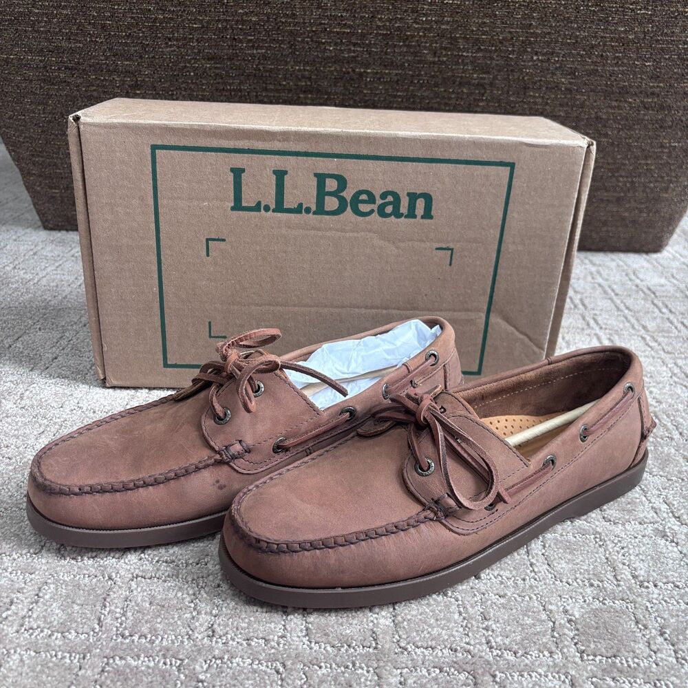 L.L. Bean Casco Bay Boat Moc II Loafer Men 10.5M Light Brown Leather Comfort NIB
